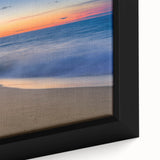 Framed canvas featuring a textured black wall art depiction of Nantucket, Massachusetts in vibrant, colorful detail.