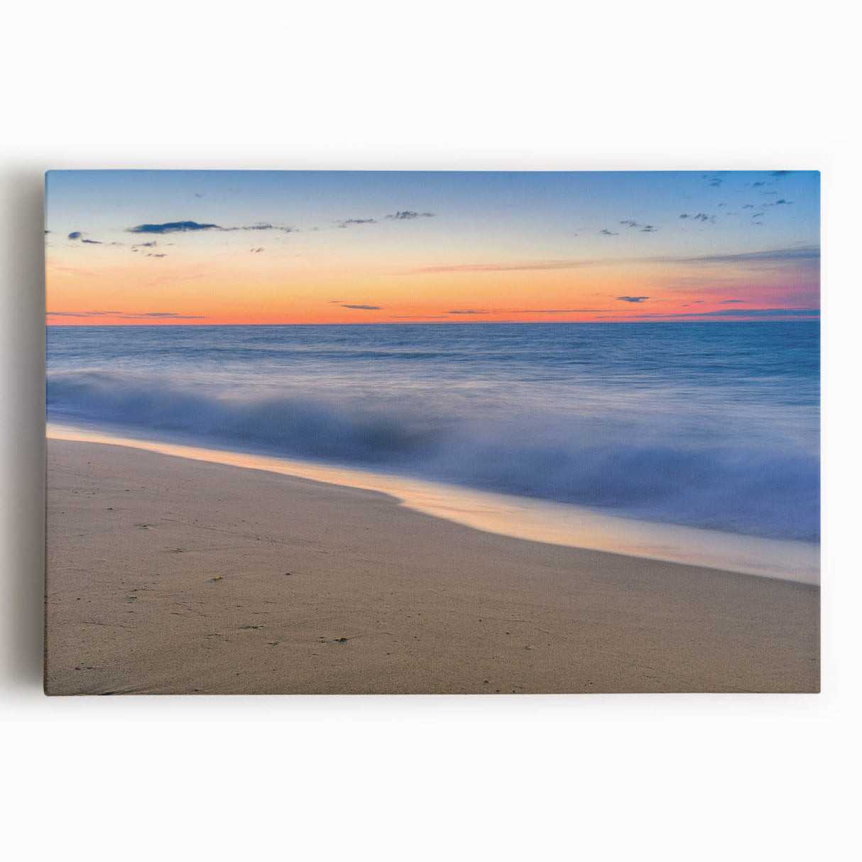 Black and white photograph of Nantucket shoreline on large stretched canvas, suitable for kitchen art.