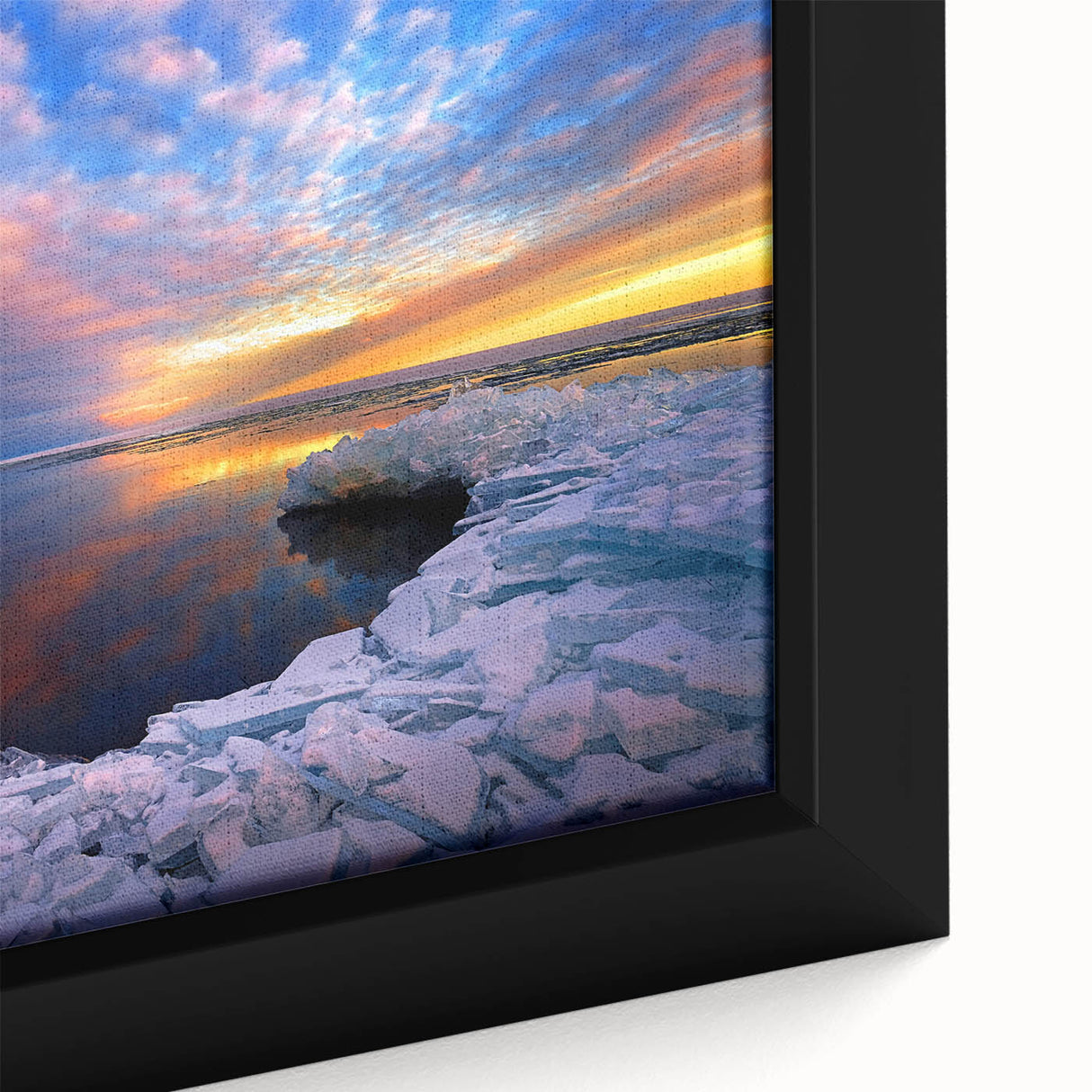 Extra large framed canvas featuring a textured depiction of a Minnesota landscape in black with colorful art accents.