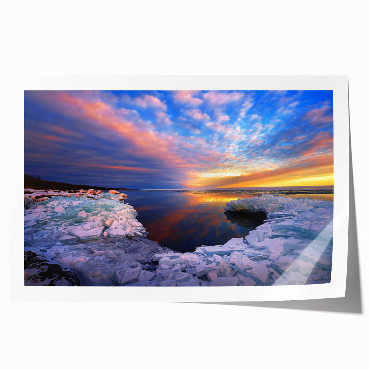 Extra large rolled print of a Minnesota landscape featuring vibrant green fields under a cloud-filled sky.