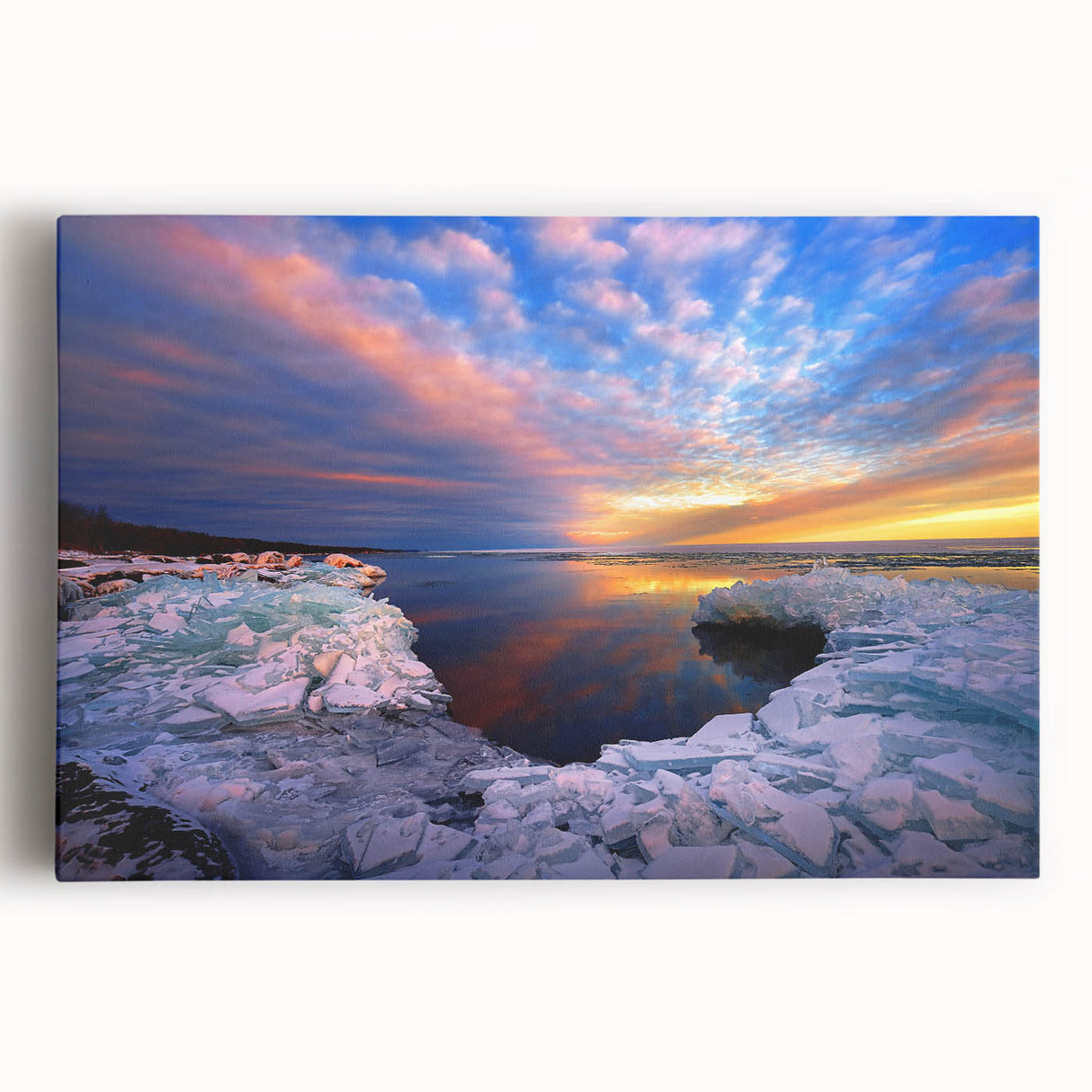 Black and white stretched canvas of Minnesota scenery, ideal for kitchen wall art.