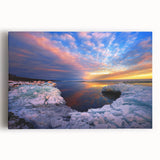 Black and white stretched canvas of Minnesota scenery, ideal for kitchen wall art.