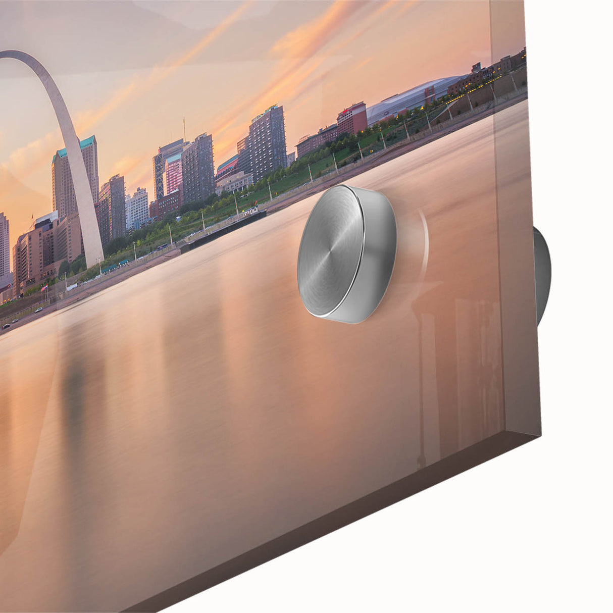 Large abstract wall art depicting the Mississippi landscape in mid-century modernist style.