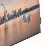 Large abstract wall art depicting the Mississippi landscape in mid-century modernist style.