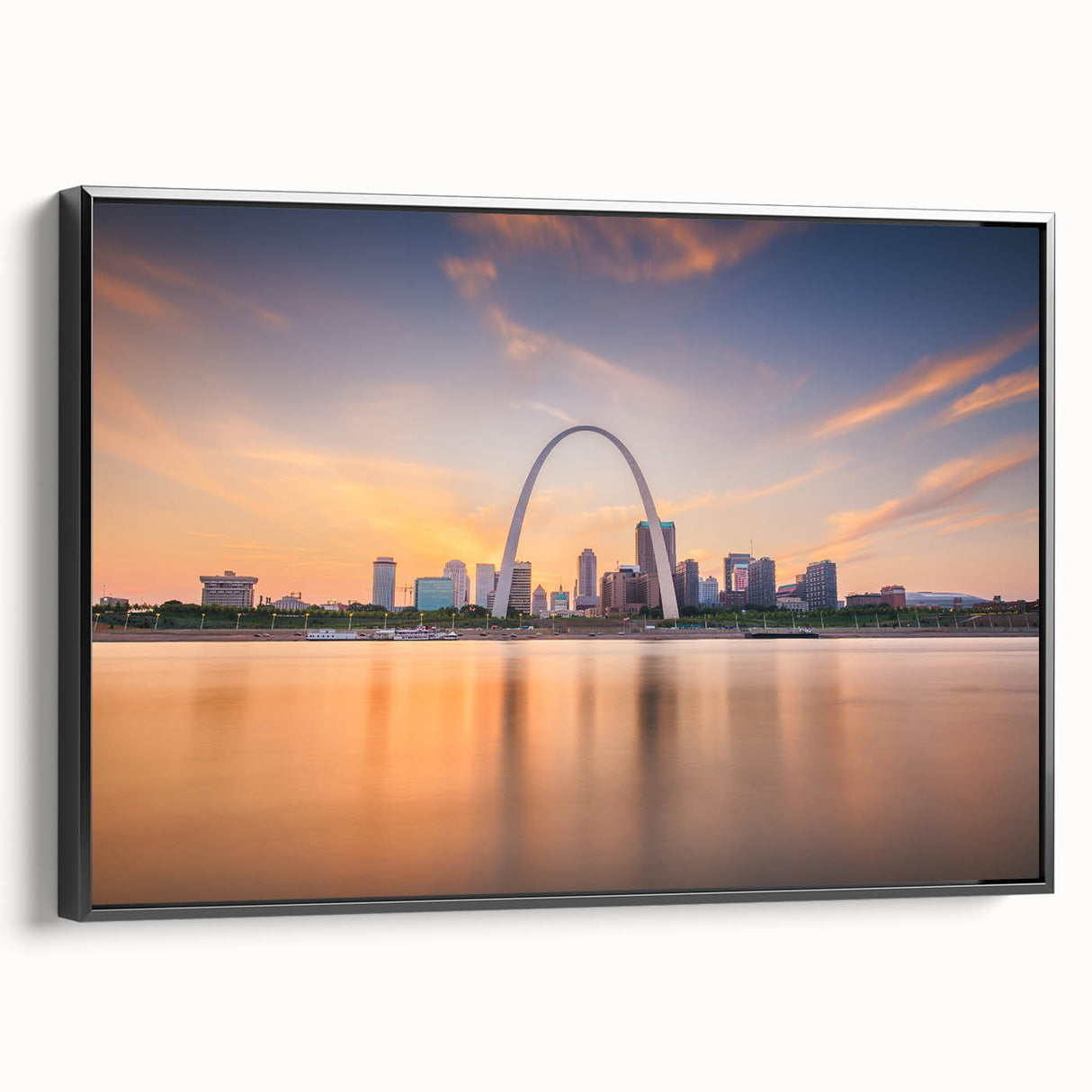 Black and white framed canvas featuring a vintage-style Mississippi landscape, suitable for bedroom wall decor.