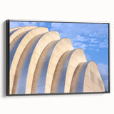 Black and white framed canvas of Kansas City skyline, ideal for bedroom wall art.