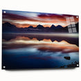 Acrylic glass print of a Montana landscape with vivid green and blue tones, ideal for dining room art.