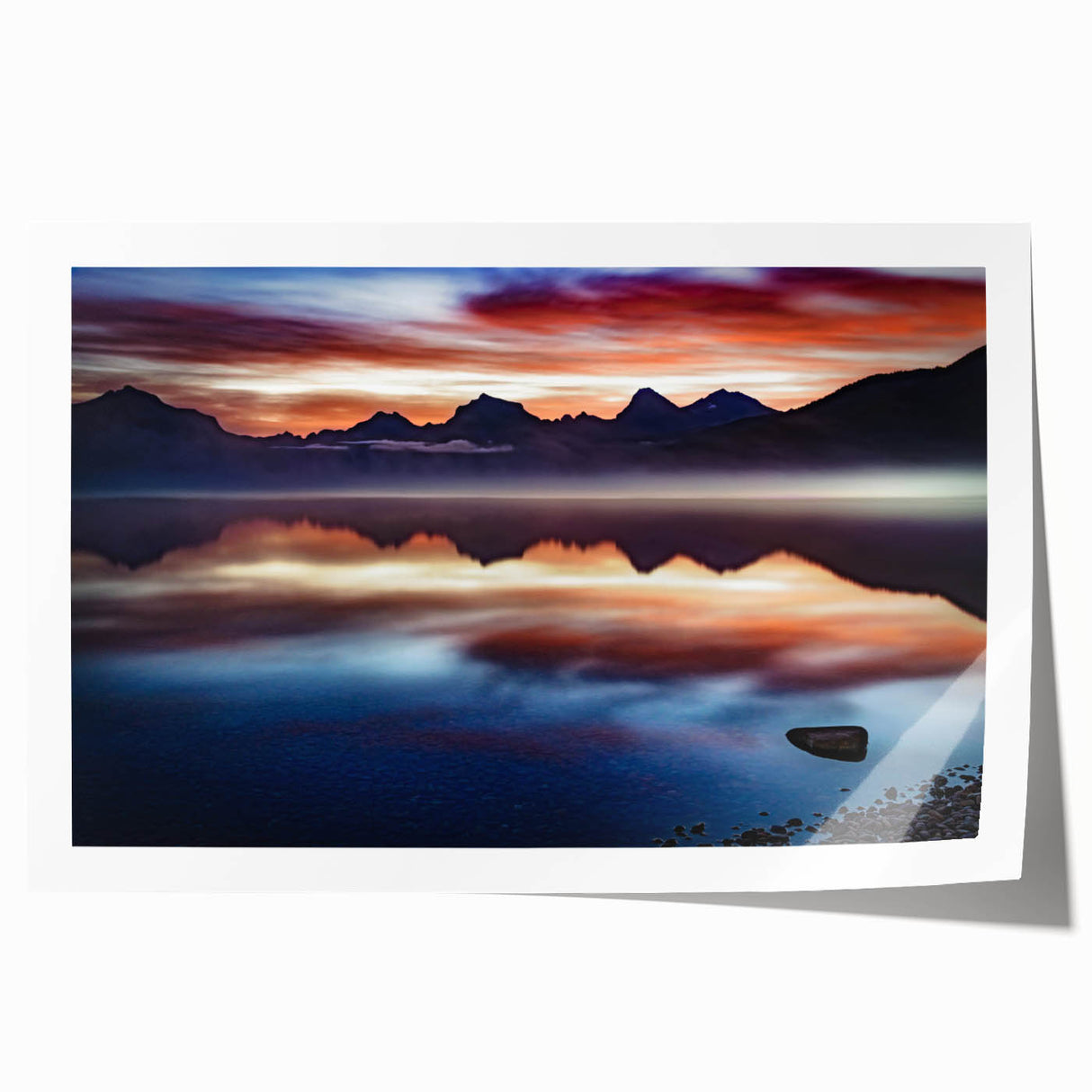 Extra large rolled print of Montana scenery with vibrant green and blue tones, ideal for art wall dining room.