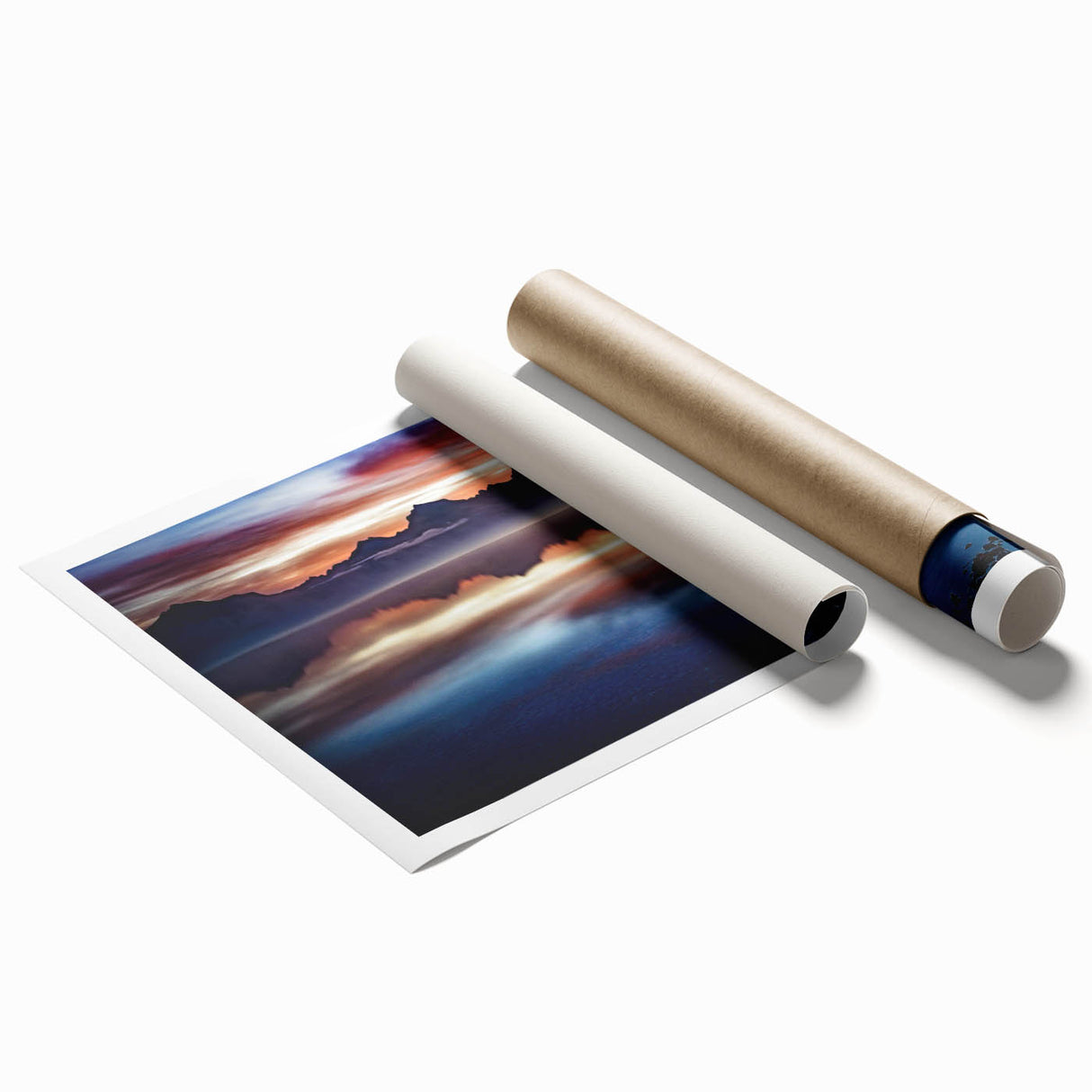 Extra large rolled print of a Montana landscape with vibrant green and floral elements, ideal for classy bathroom wall art.