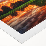 Art deco poster of Nebraska scenery in muted earth tones on rolled canvas, suitable for dining room wall art.