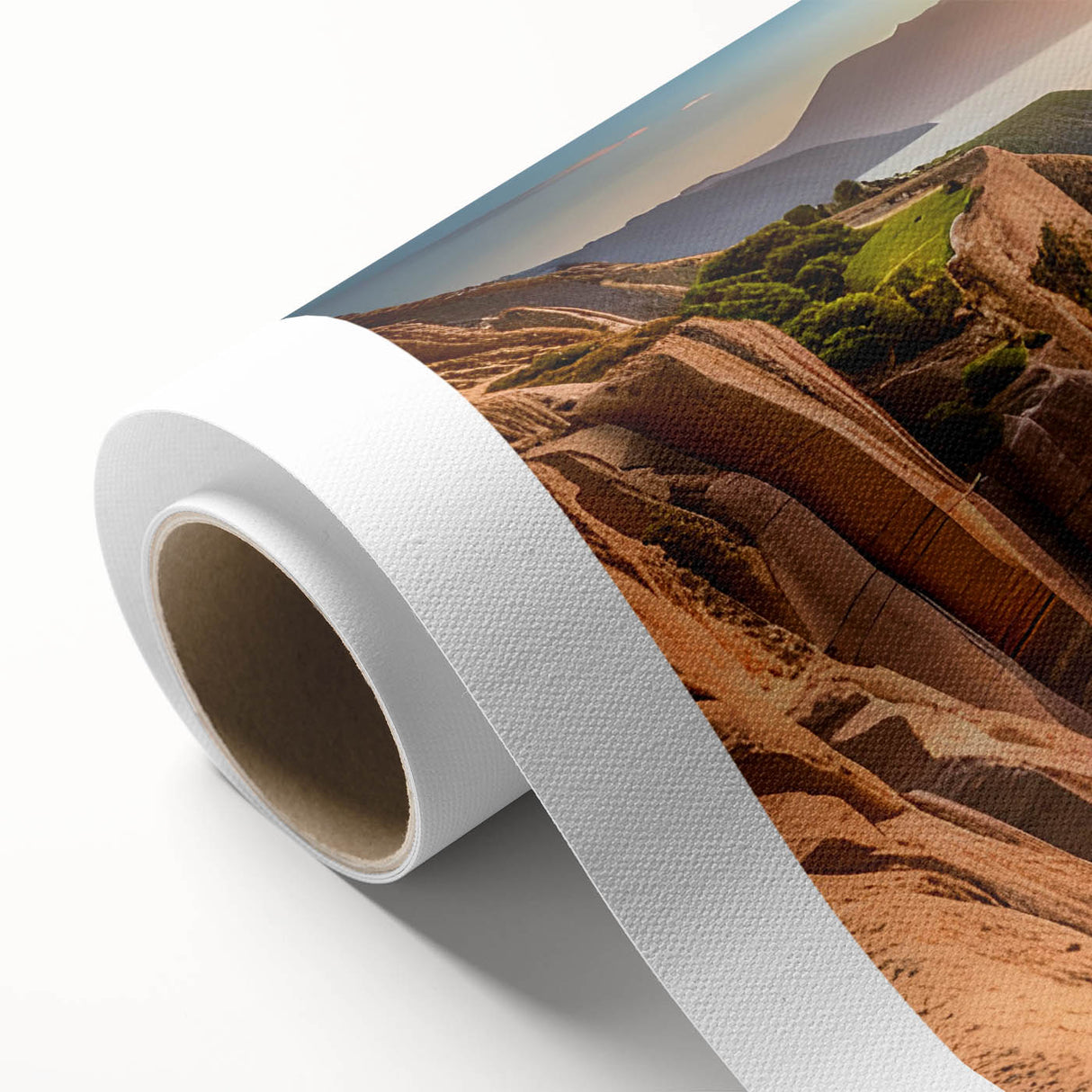 Art deco poster of Lake Mead, Nevada, in muted blue and beige tones on rolled canvas, ideal for nursery wall art.