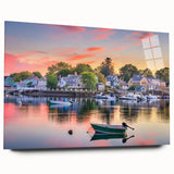 Large abstract wall art of New Hampshire scenery in muted earth tones on acrylic glass.