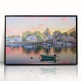Framed acrylic print featuring a large abstract depiction of New Hampshire scenery in earthy tones.