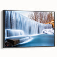 Black and white framed canvas depicting a vintage New Jersey landscape, ideal for bedroom wall decor.