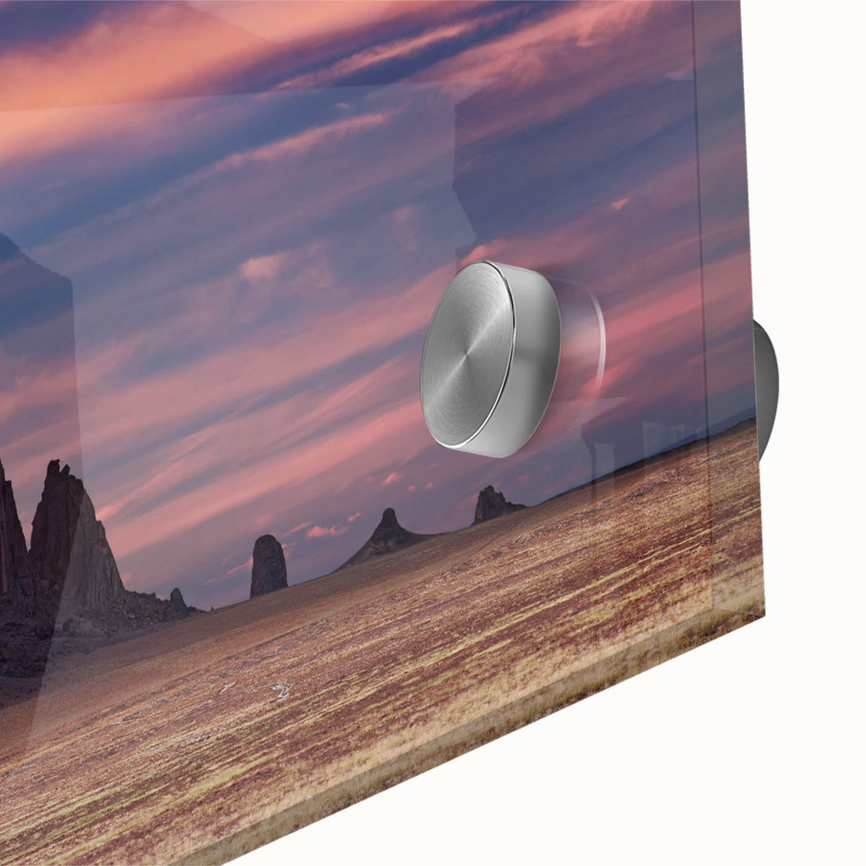 Large abstract wall art of White Sands, New Mexico in muted pastel shades on acrylic glass.