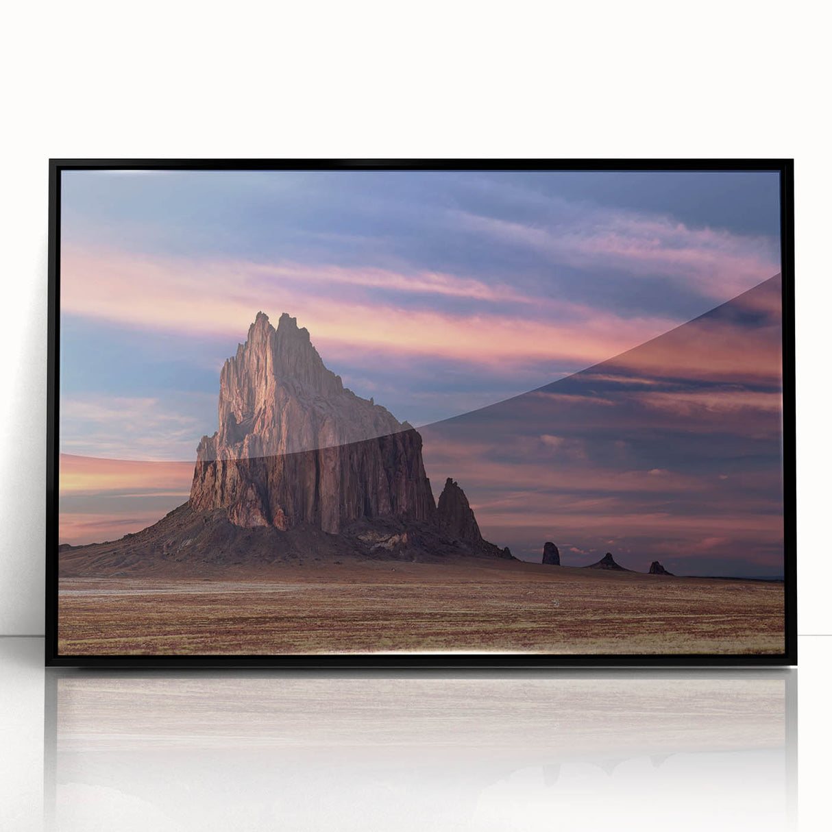 Large abstract wall art depicting New Mexico's White Sands in muted earth tones on a framed acrylic print.