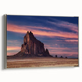 Framed canvas landscape art painting featuring White Sands, New Mexico, with muted earth tones, ideal for living room decor.