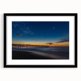 Extra large abstract art print of Cape Hatteras with vibrant, colorful textures on a framed black mat canvas.