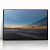 Large abstract wall art depicting Cape Hatteras, North Carolina in muted blue and gray tones on a framed acrylic print.