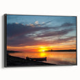Black and white landscape art painting of North Dakota on framed canvas, suitable for bedroom wall decor.