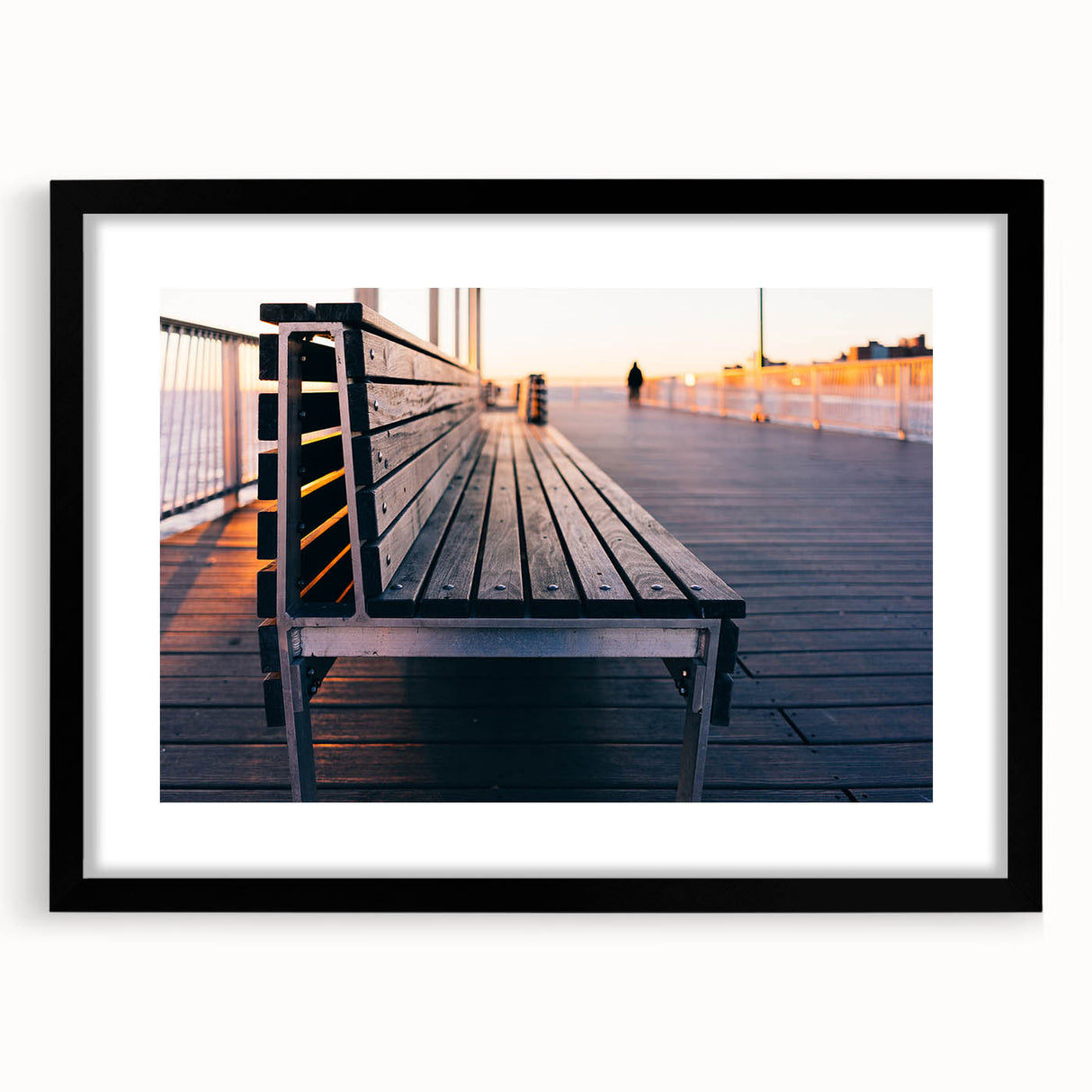 Extra large framed print of an abstract Coney Island scene in vibrant colors and textured style.