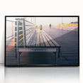 Large abstract wall art depicting Coney Island with vibrant colors on a black framed acrylic.