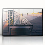 Large abstract wall art depicting Coney Island with vibrant colors on a black framed acrylic.
