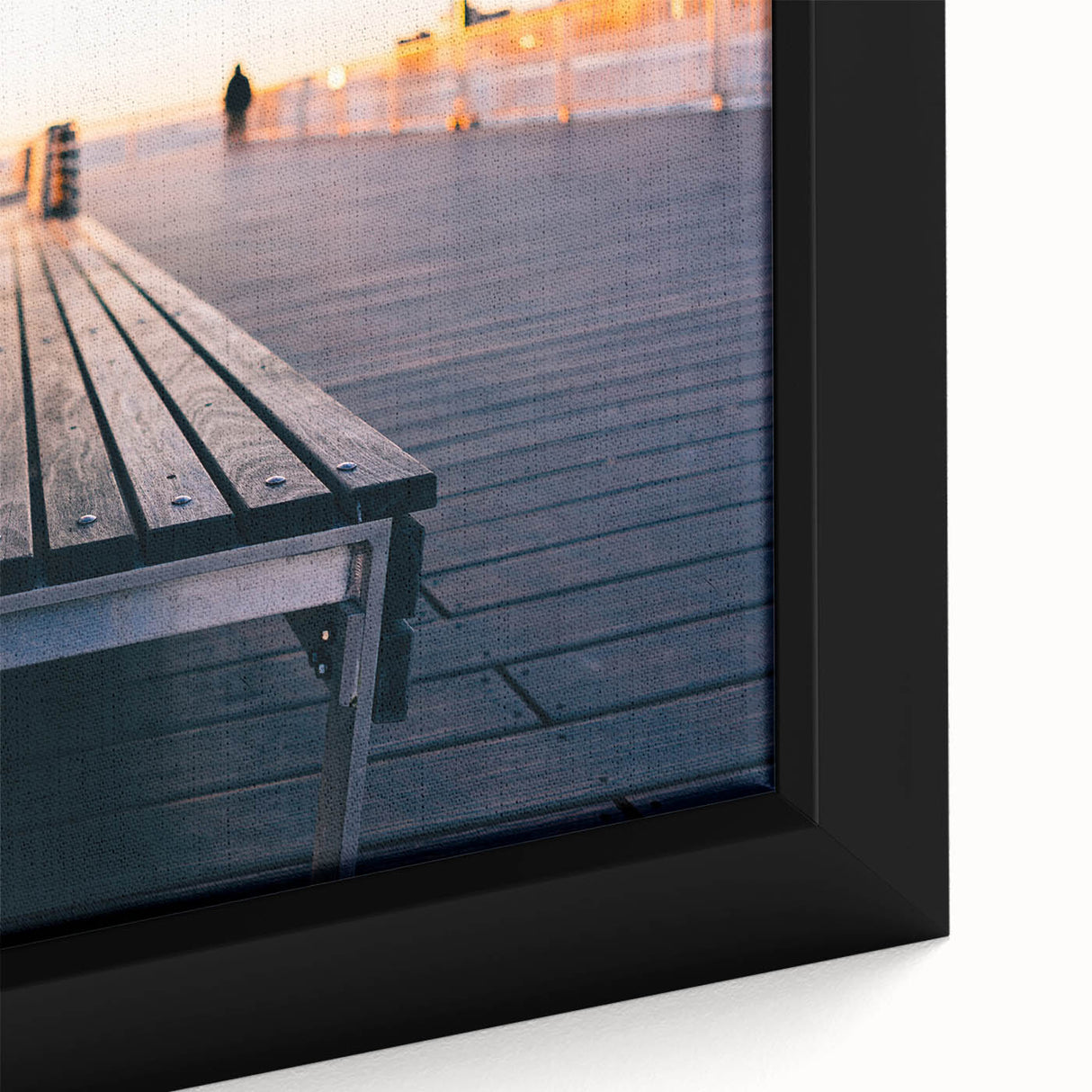 Extra large framed canvas featuring a textured depiction of Coney Island in black with colorful accents.