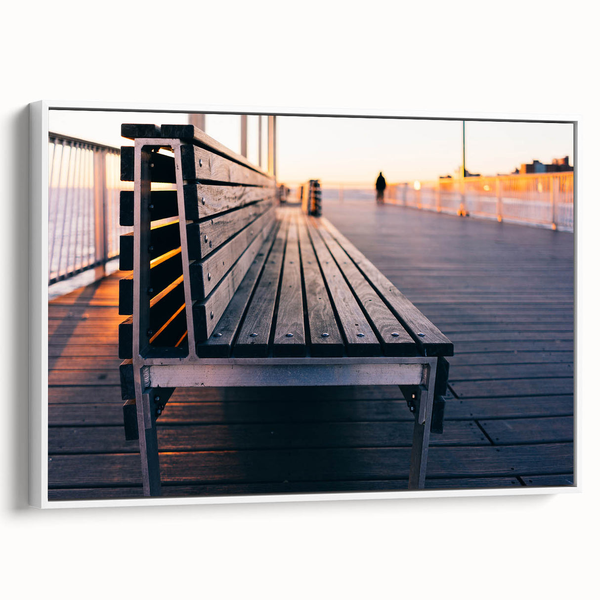 Vintage poster art of Coney Island with vibrant colors on a large framed canvas, suitable for living room decor.