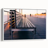 Vintage poster art of Coney Island with vibrant colors on a large framed canvas, suitable for living room decor.
