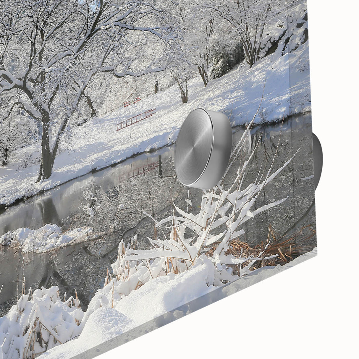 Acrylic print of a large abstract depiction of Central Park in muted green and brown tones, ideal for dining room art.