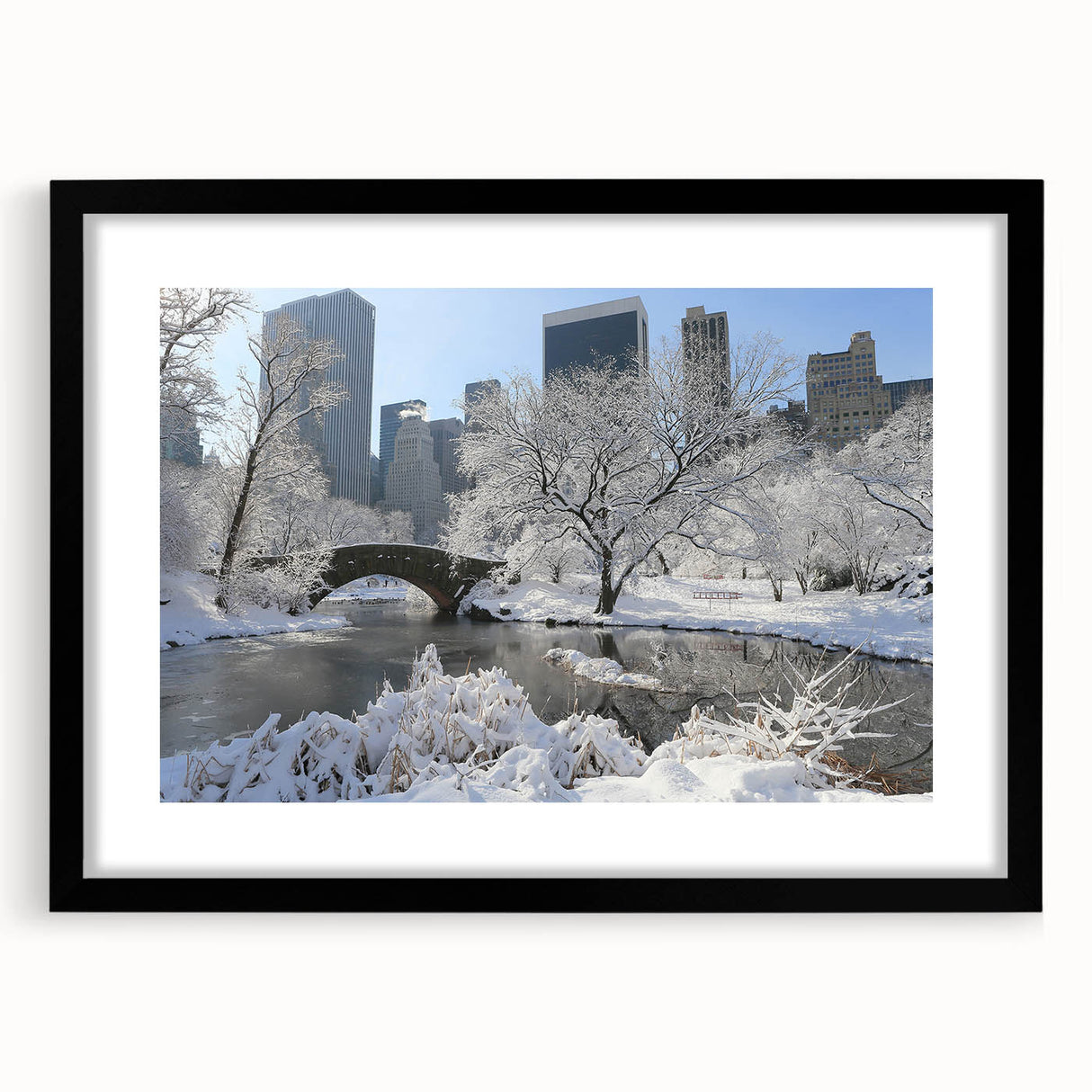 Extra large framed print of an abstract depiction of Central Park in colorful, textured art style.