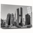 Acrylic print of the Chrysler Building in monochrome shades, suited for modern bedroom or dining room decor.
