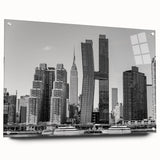 Acrylic print of the Chrysler Building in monochrome shades, suited for modern bedroom or dining room decor.