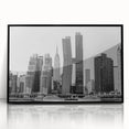 Large abstract wall art featuring the Chrysler Building in muted gray tones on a framed acrylic.