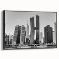 Black and white framed canvas of the Chrysler Building, ideal for bedroom wall art in a vintage style.