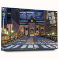 Acrylic print of New York City's Grand Central Station in muted gray tones, ideal for dining room or bedroom decor.