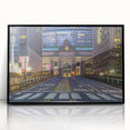 Large abstract wall art of NYC's Grand Central in black and white acrylic, framed, ideal for modern office decor.