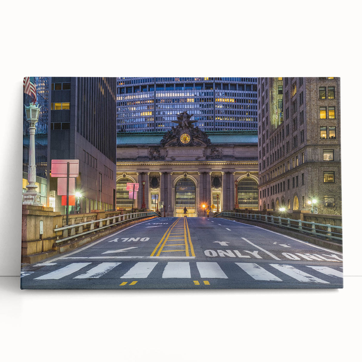 Black and white photo of Grand Central Station on stretched canvas, ideal for kitchen wall art.