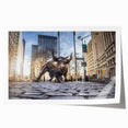 Extra large rolled print of New York City skyline in muted gray tones, ideal for art wall dining room.