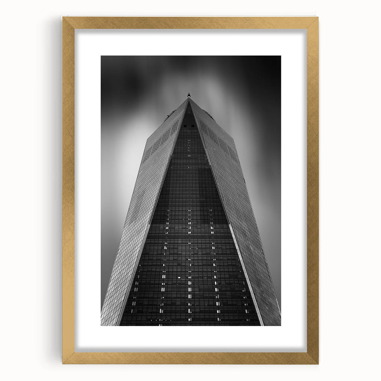 Extra large abstract art print of NYC skyline in textured gold frame, ideal for living room decor.