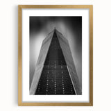 Extra large abstract art print of NYC skyline in textured gold frame, ideal for living room decor.