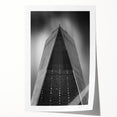Extra large rolled print of NYC Trade Center in muted gray tones, suitable as art wall for dining room.