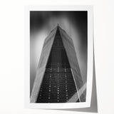Extra large rolled print of NYC Trade Center in muted gray tones, suitable as art wall for dining room.