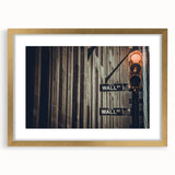 Extra large abstract art print of Wall Street, featuring textured gray and black hues on a framed canvas.