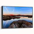 Black and white framed canvas depicting vintage-style Oklahoma landscape, ideal for bedroom wall art.