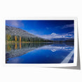 Rolled print of Mount Hood in Oregon with muted green and blue tones, ideal for art wall dining room or large bathroom.