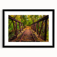 Abstract art print of a colorful, textured Pennsylvania landscape on a large black-framed canvas.