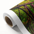 Art deco poster of Pennsylvania scenery in pastel shades on rolled canvas, ideal for nursery wall art.