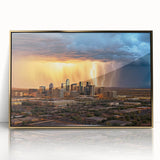 Large art print of Phoenix valley in muted earth tones on a framed acrylic, ideal for modern art wall decor.